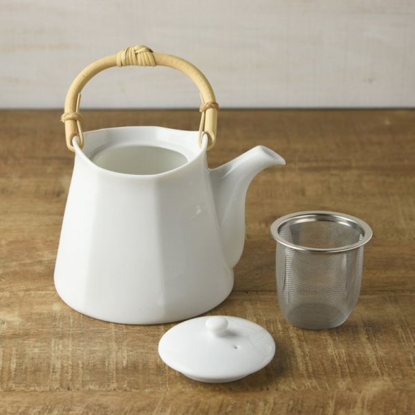 Photo2: Mino Japanese ceramics Dobin tea pot Miyama white 430ml