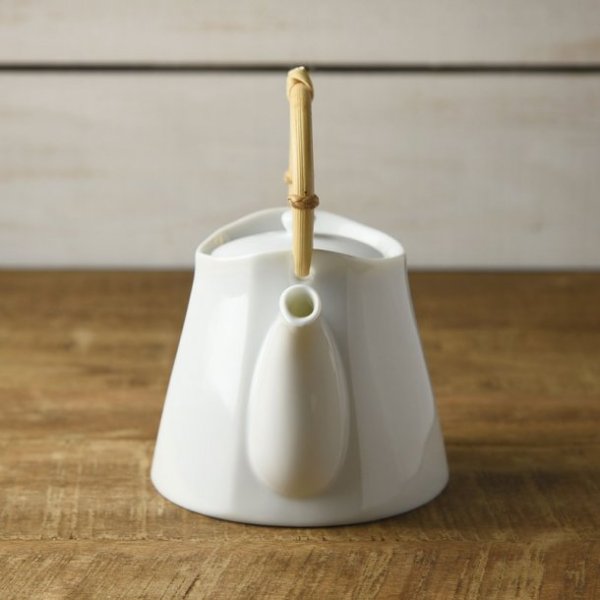 Photo3: Mino Japanese ceramics Dobin tea pot Miyama white 430ml