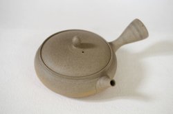 Tokoname Japanese tea pot Gyokko pottery tea strainer flat shape yakishime 210ml