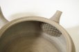 Photo5: Tokoname Japanese tea pot Gyokko pottery tea strainer flat shape yakishime 210ml (5)