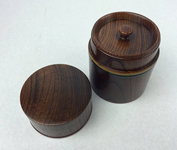 Photo2: Japanese Zelkova wooden tea caddy komanuri lacquerware