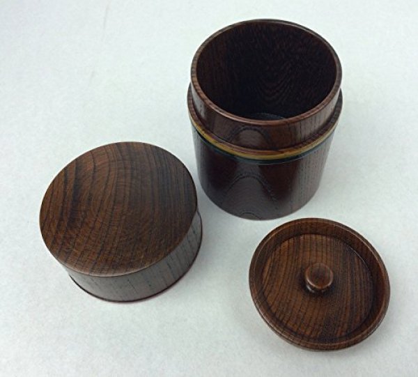 Photo3: Japanese Zelkova wooden tea caddy komanuri lacquerware