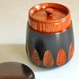 Photo3: Japanese Zelkova wooden tea caddy Kiriko black lacquerware (3)