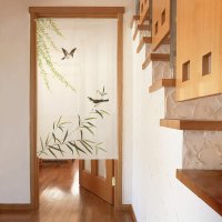 Noren CSMO Japanese door curtain bamboo grass bird sekirei 85 x 150 cm