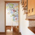 Photo1: Noren CSMO Japanese door curtain bird flower ranai 85 x 150 cm (1)