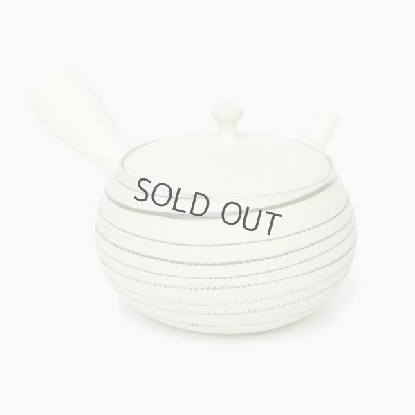 Photo1: Tokoname yaki ware Japanese tea pot Tosen white marble ceramic tea strainer 250ml