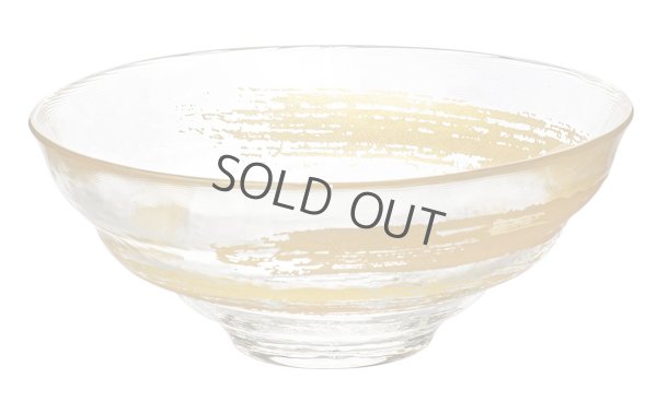 Photo4: glass Japanese tea ceremony matcha chawan bowl gold hakeme