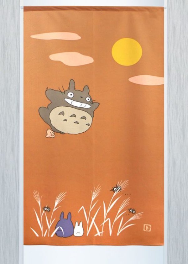 Photo1: Noren Japanese curtain My Neighbor Totoro flying 85cm x 150cm