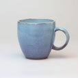 Photo1: Hagi yaki ware Japanese pottery mug coffee cup megumi blue 340ml (1)