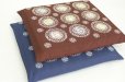 Photo3: Japanese floor pillow cushion cover zabuton cotton meisen family crest 55 x 59cm (3)