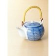 Photo1: Arita Porcelain sd Dobin Japanese tea pot sumi blue peony 550ml  (1)