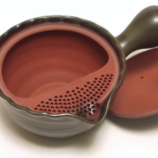 Photo1: Tokoname yaki ware Japanese tea pot Tukumo ceramic tea strainer 310ml