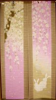 Photo7: Noren Japanese Curtain Doorway NM SD rabbit sakura cherry 85 x 150 cm