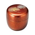 Photo2: Tea Caddy Japanese Natsume Echizen Urushi lacquer Matcha container fan pine (2)