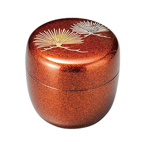 Photo2: Tea Caddy Japanese Natsume Echizen Urushi lacquer Matcha container fan pine