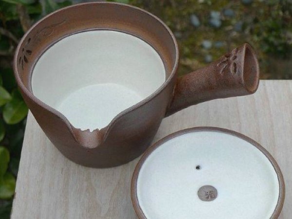 Photo2: Kiyomizu Kyoto kumagai pottery tea pot kyusu flower hana sukashi 230ml