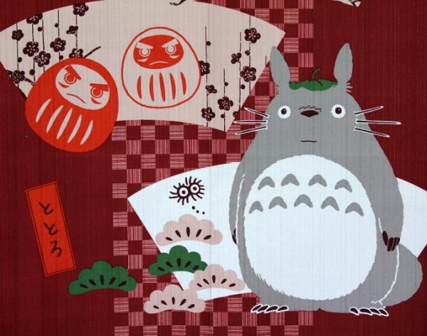Photo3: Noren Japanese Curtain Doorway NM SD My Neighbor Totoro daruma 85 x 150 cm 