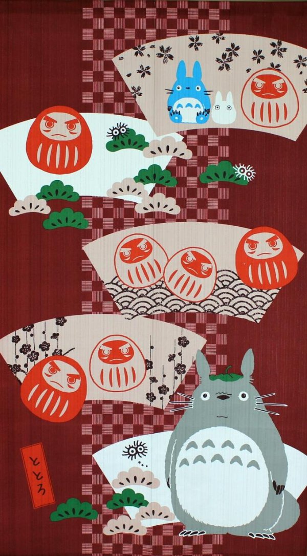 Photo1: Noren Japanese Curtain Doorway NM SD My Neighbor Totoro daruma 85 x 150 cm 