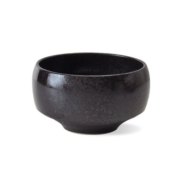 Photo1: Hasami Porcelain Japanese matcha bowl haku wabi black