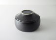 Photo2: Hasami Porcelain Japanese matcha bowl haku wabi black (2)