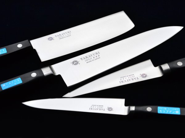 Photo1: Sakai Takayuki INOX molybdenum stainless steel chef knife POM-resin handle any type