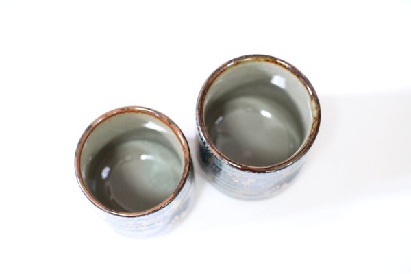 Photo2: Kutani Porcelain Japanese tea cups yon seiryutessen  (set of 2)