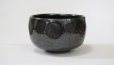 Photo1: Mino Japanese pottery tea ceremony matcha bowl black cracking glaze zen chawan (1)