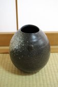 Photo6: Shigaraki Japanese pottery Vase tsuchi mimitsukiyohen H 19.5cm (6)