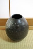 Photo6: Shigaraki Japanese pottery Vase tsuchi mimitsukiyohen H 19.5cm