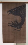 Photo7: Noren Mitsuru Japanese linen door curtain Kakishibu nawa rope 88 x 150cm