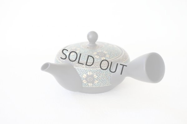 Photo6: Tokoname Japanese tea pot kyusu YT Shohou aochibu blue gold 260ml