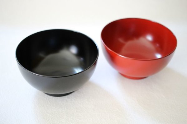 Photo5: Japanese Echizen Urushi lacquer soup bowl wan meotoshiruwan D12.1cm set of 2