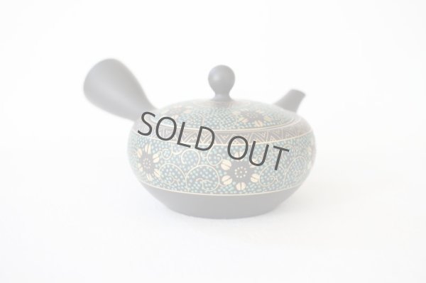 Photo5: Tokoname Japanese tea pot kyusu YT Shohou aochibu blue gold 260ml