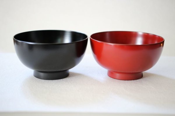Photo4: Japanese Echizen Urushi lacquer soup bowl wan meotoshiruwan D12.1cm set of 2