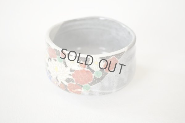 Photo6: Kutani porcelain Japanese tea ceremony matcha bowl hai hanazume