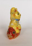 Photo11: Japanese Lucky Cat Kutani yaki ware Porcelain Maneki Neko Kinsai Yellow mori