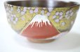 Photo5: Kutani matcha chawan Japanese tea ceremony bowl gold Mt.Fuji Sakura