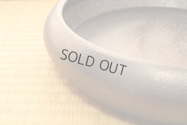 Photo7: Ikebana Suiban Vase Shigaraki Japanese pottery Round dimple D 30cm