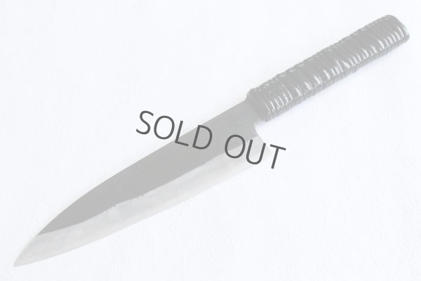 Photo11: Shokei Funaki Kurouchi white 2 steel Lacquer wisteria string cord handle Chef Gyuto 178mm