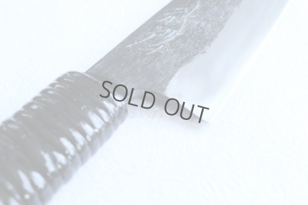 Photo8: Shokei Funaki Kurouchi white 2 steel Lacquer wisteria string cord handle Chef Gyuto 178mm