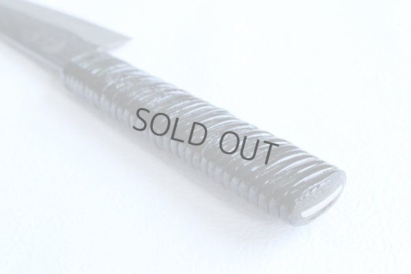 Photo6: Shokei Funaki Kurouchi white 2 steel Lacquer wisteria string cord handle Chef Gyuto 178mm