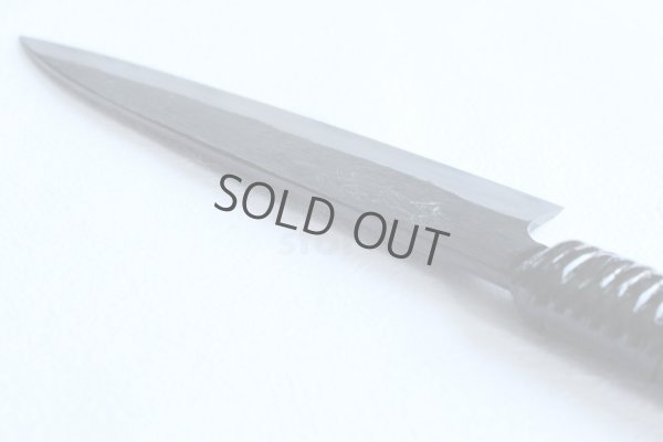 Photo5: Shokei Funaki Kurouchi white 2 steel Lacquer wisteria string cord handle Chef Gyuto 178mm