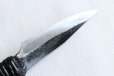 Photo4: Shokei Funaki Kurouchi white 2 steel Lacquer wisteria string cord handle Tanto Fixed Blade Knife 95mm