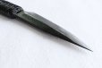 Photo3: Shokei Funaki Kurouchi white 2 steel Lacquer wisteria string cord handle Tanto Fixed Blade Knife 95mm