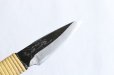 Photo3: Shokei Funaki Kurouchi white 2 steel Lacquer wisteria string cord handle Tanto Fixed Blade Knife 65mm