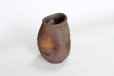 Photo9: Shigaraki pottery MG Japanese wall-hanging vase yohen wide mouth H12cm