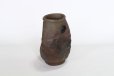 Photo10: Shigaraki pottery MG Japanese wall-hanging vase yohen wide mouth H12cm