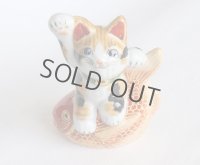 Japanese Lucky Cat Kutani Porcelain Maneki Neko porgy Tai nori kenaga H15.5cm