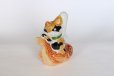 Photo8: Japanese Lucky Cat Kutani Porcelain Maneki Neko porgy Tai nori kenaga H15.5cm