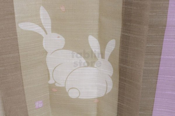 Photo10: Noren Japanese Curtain Doorway NM SD rabbit sakura cherry 85 x 150 cm